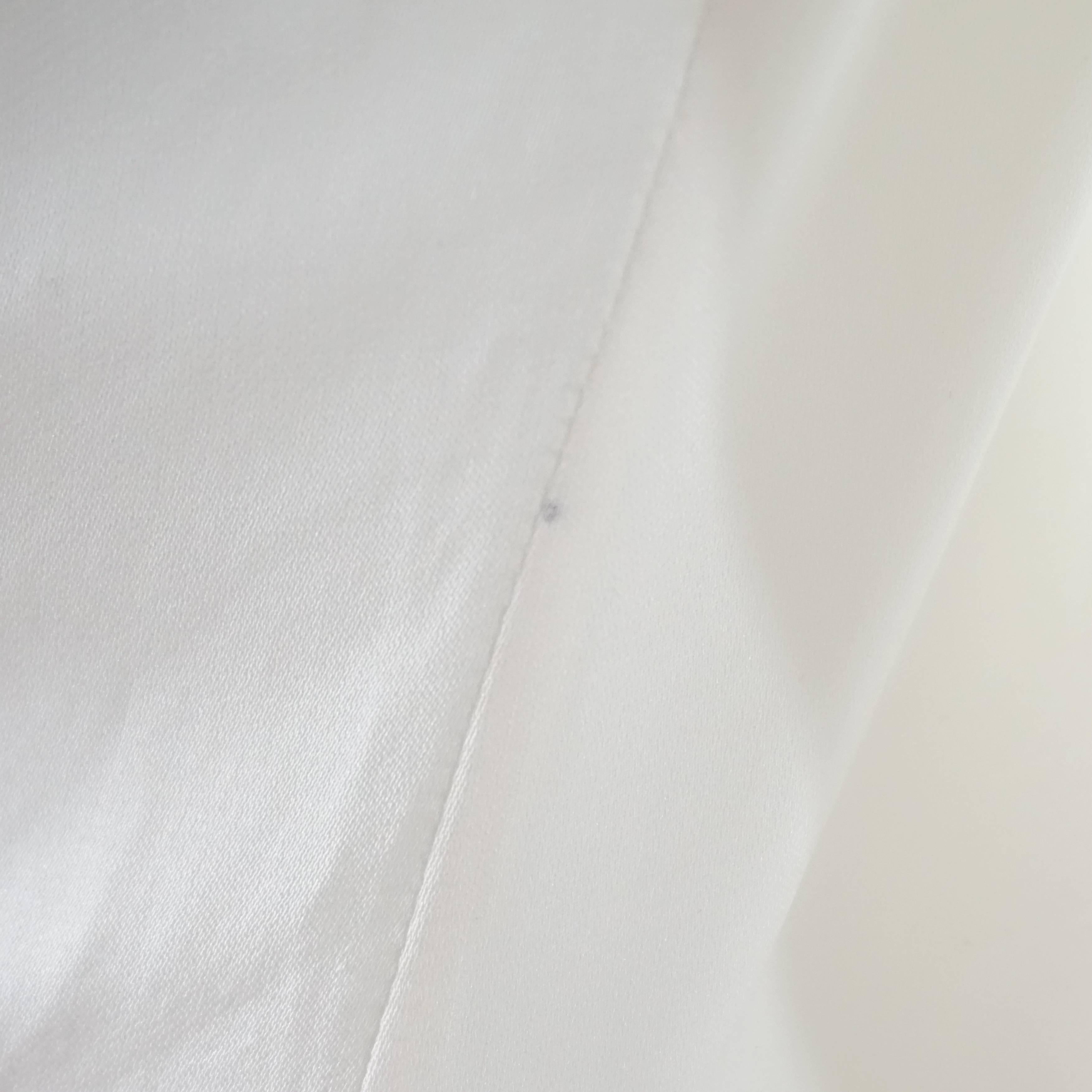 Valentino Ivory Silk Long Sleeve Top w/ Eyelet Detail-4 2