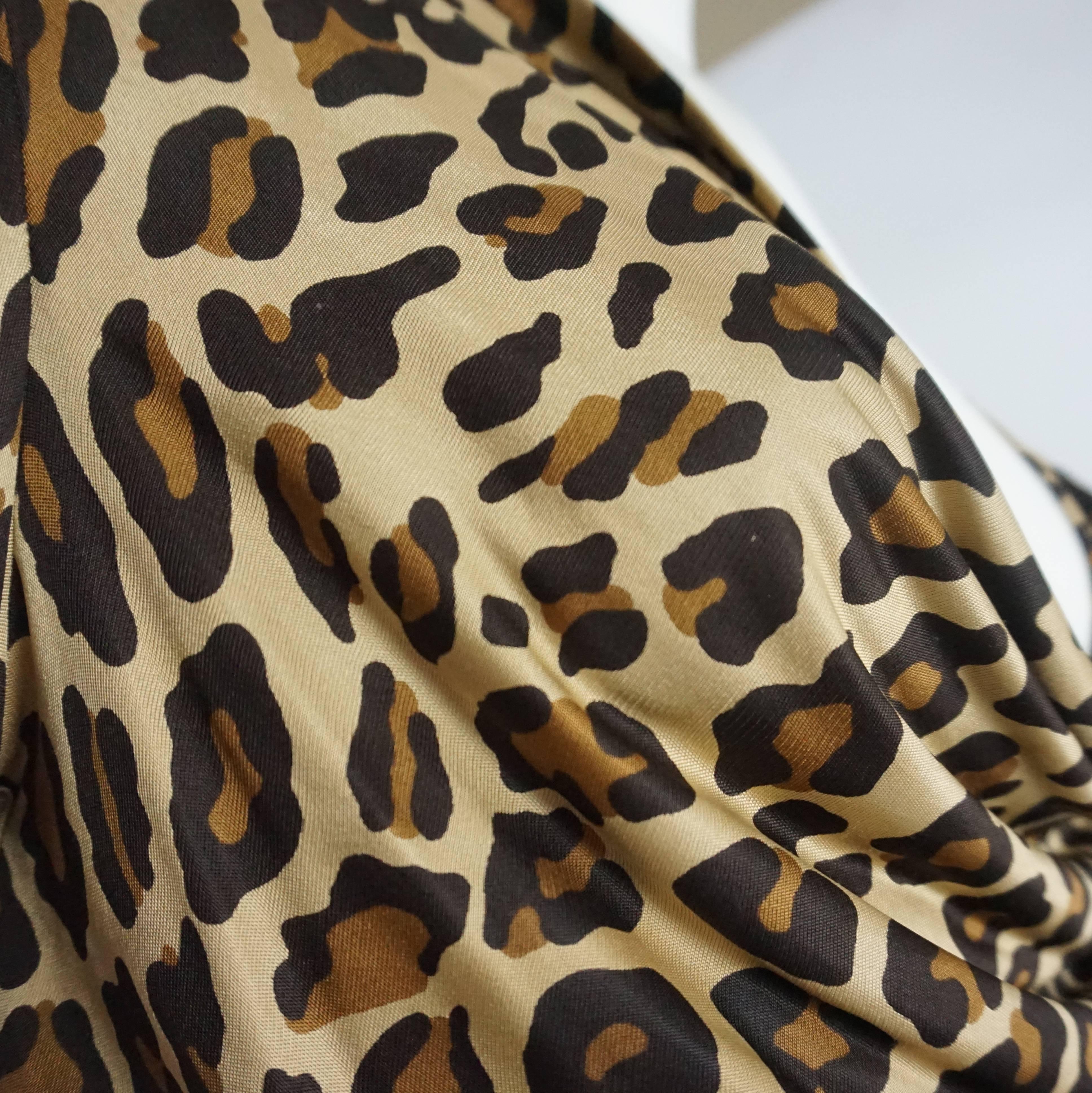 Women's Celine Animal Print Jersey Long Sleeve Top - S