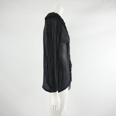 Dries Van Noten Black Silk Chiffon Ruffle Top - 36