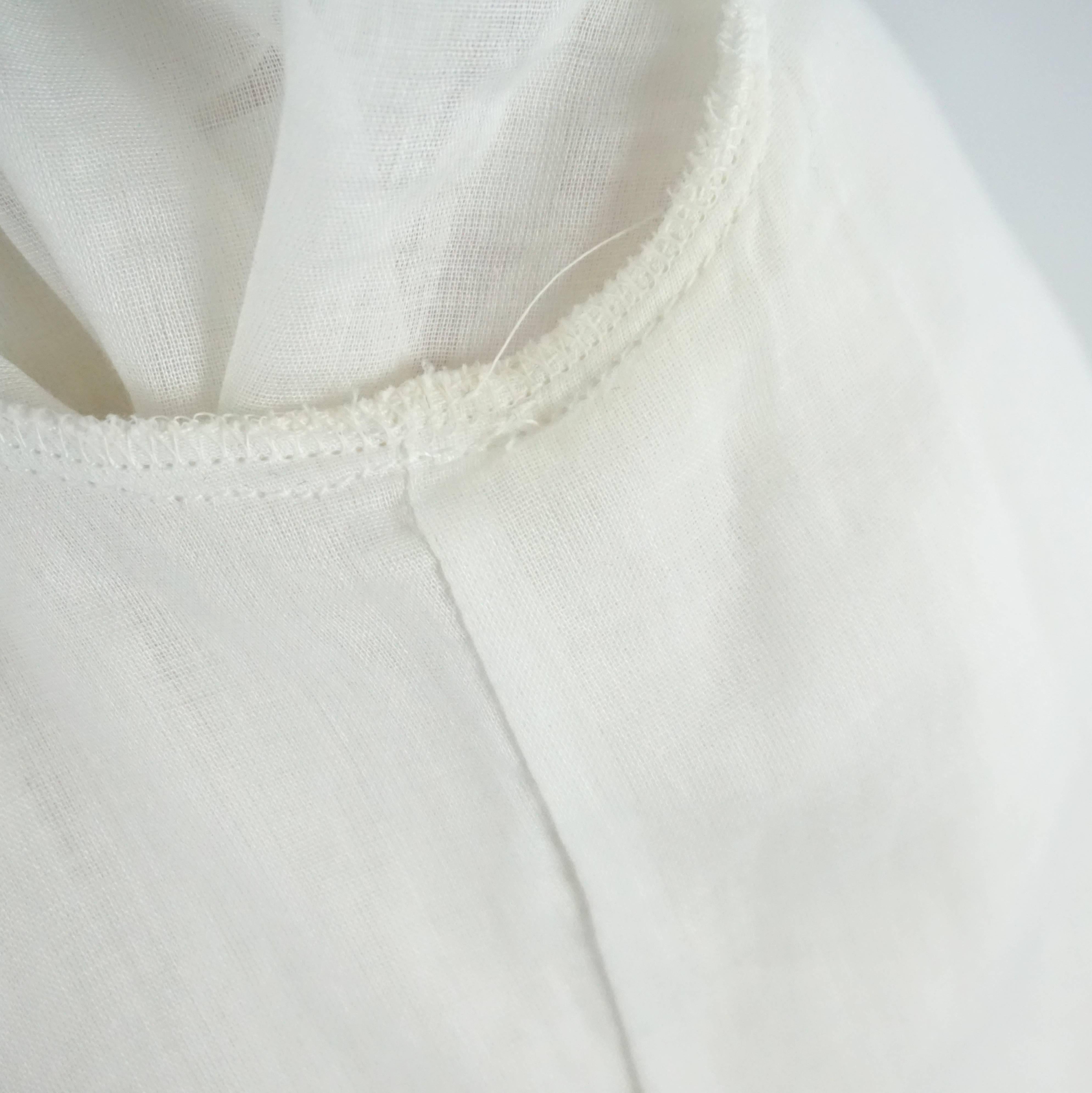 Women's Prada White Cotton Ruffled Top - 40 For Sale