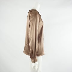 Oscar de la Renta Brown Silk Top-10 NWT