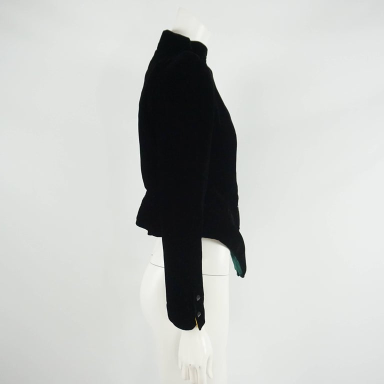 Thierry Mugler Black Velvet Angled Silk Lined Jacket - 38 - Circa 80's ...