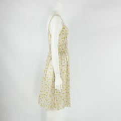 Chloe Cream and Yellow Floral Silk Dress - 36