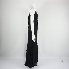 Badgley Mischka Black Jersey Ruched Gown - 10