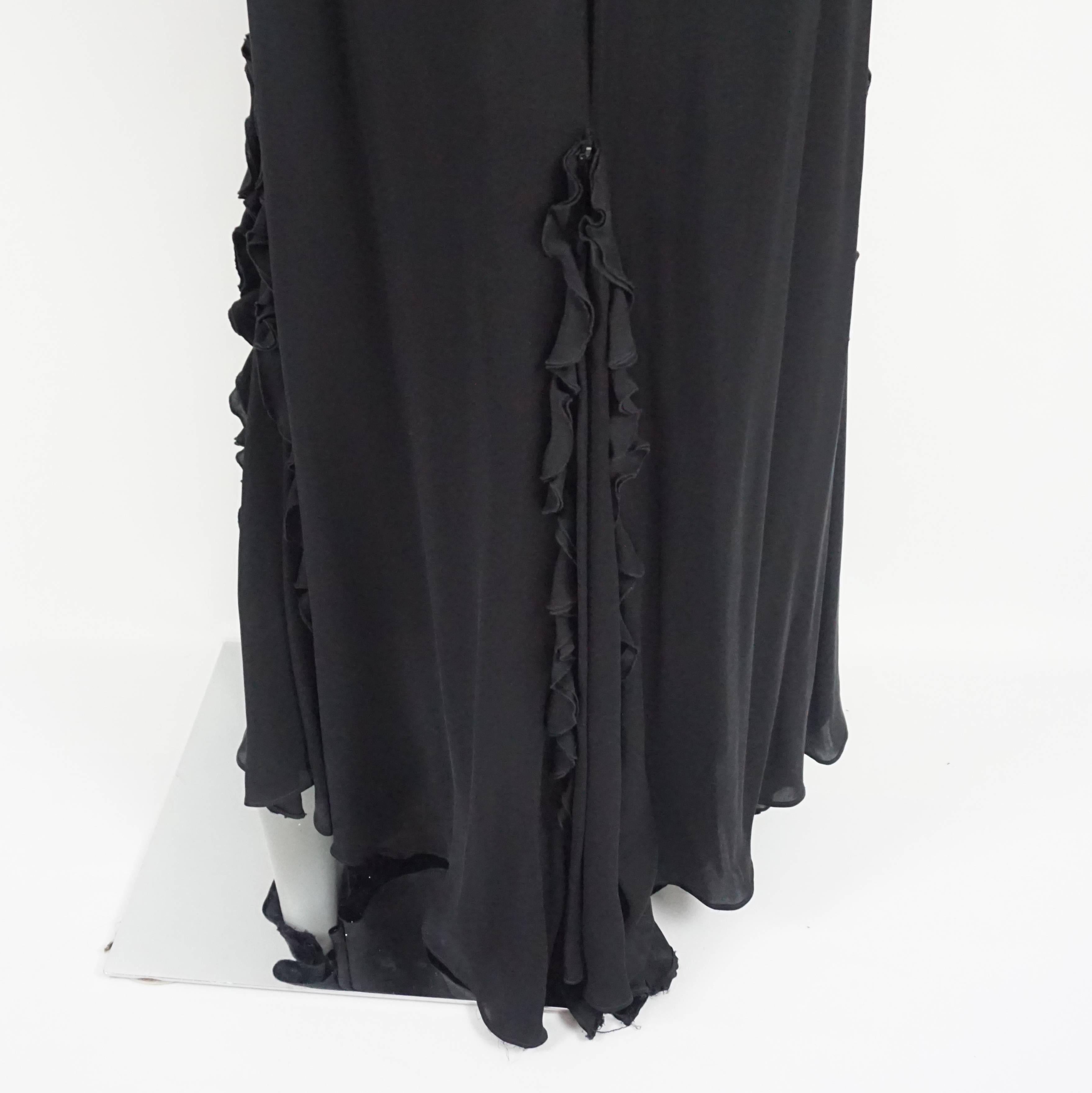 Badgley Mischka Black Jersey Ruched Gown - 10 For Sale 2