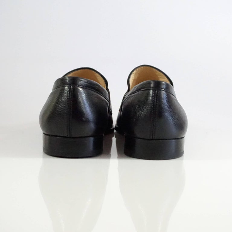 Manolo Blahnik Black Leather Penny Loafers -37.5 For Sale at 1stDibs ...