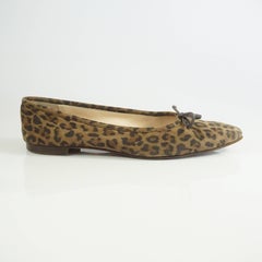 Manolo Blahnik Animal Print Suede Flats - 38.5