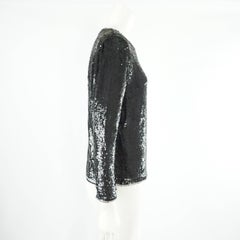 Oscar de la Renta Black Stars Sequin and Bead Top - 6 - 1970s