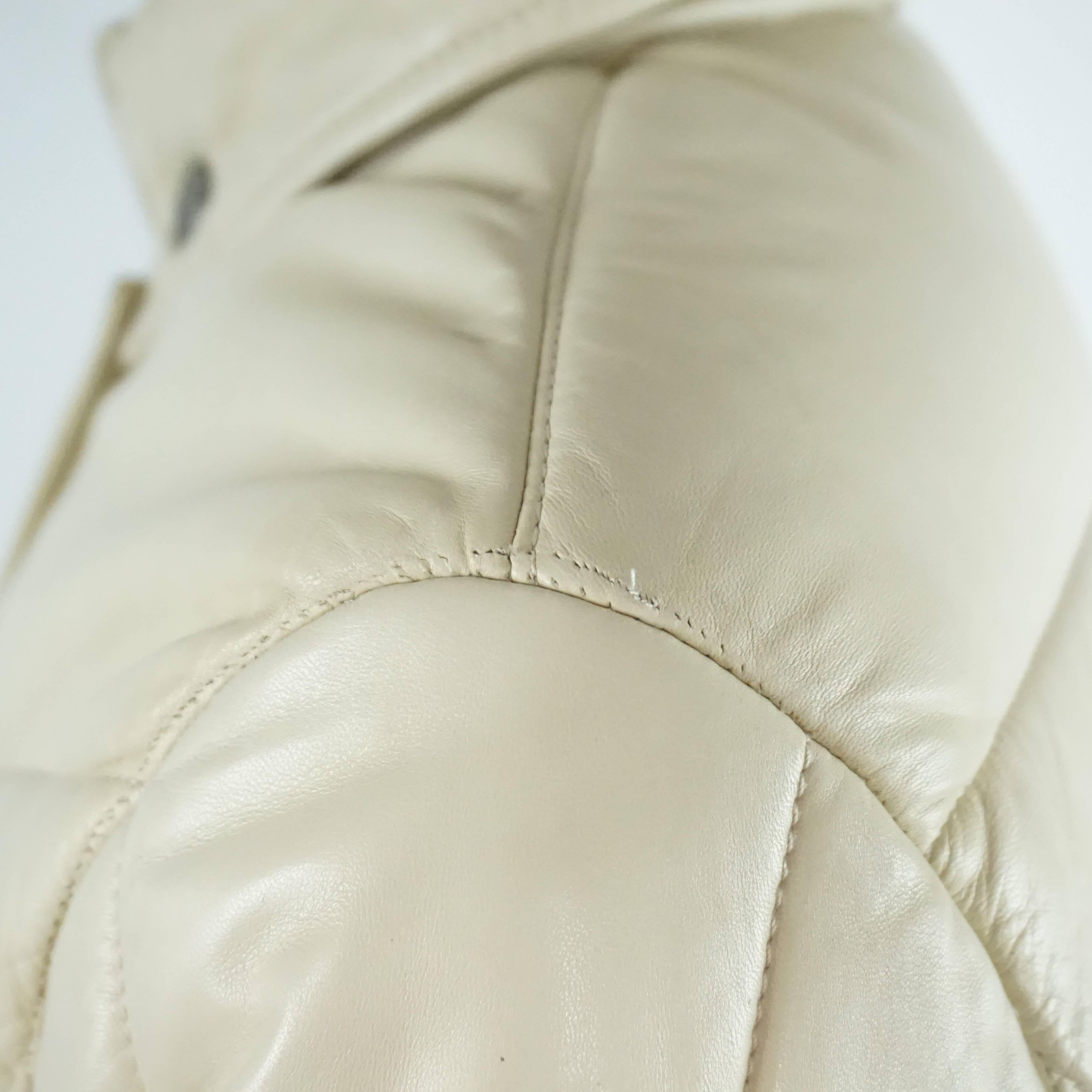 Gucci Bone Leather Puffer Jacket with Hood - 46 2