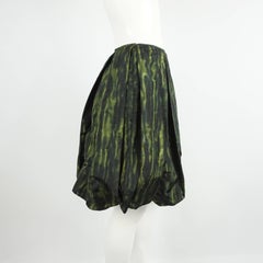 Prada Green Print Silk Taffeta Skirt - 44