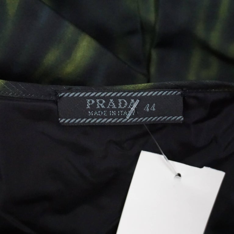 Prada Green Print Silk Taffeta Skirt - 44 at 1stDibs | green taffeta ...