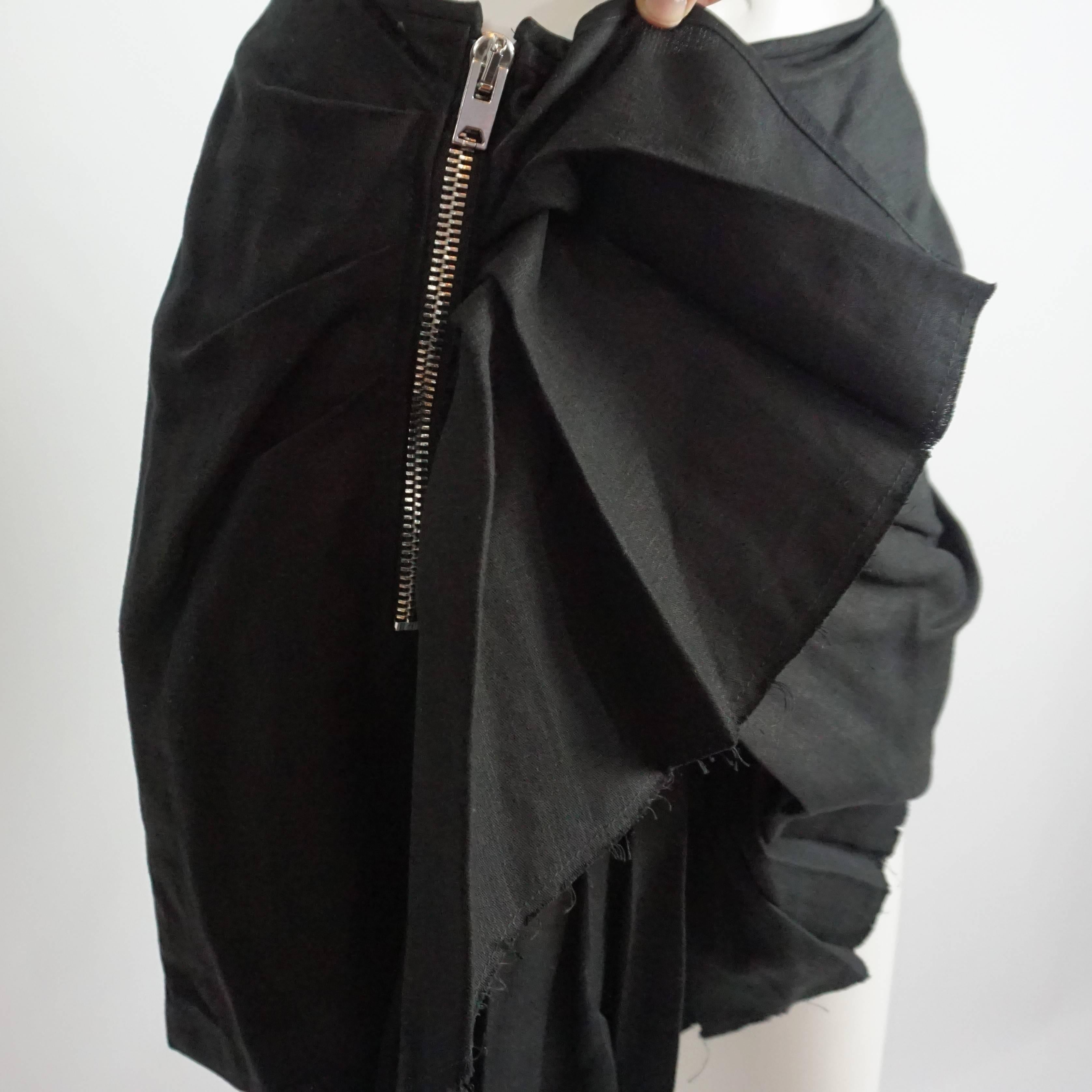 Women's Isabel Marant Black Deconstructed Asymmetrical Skirt - 3