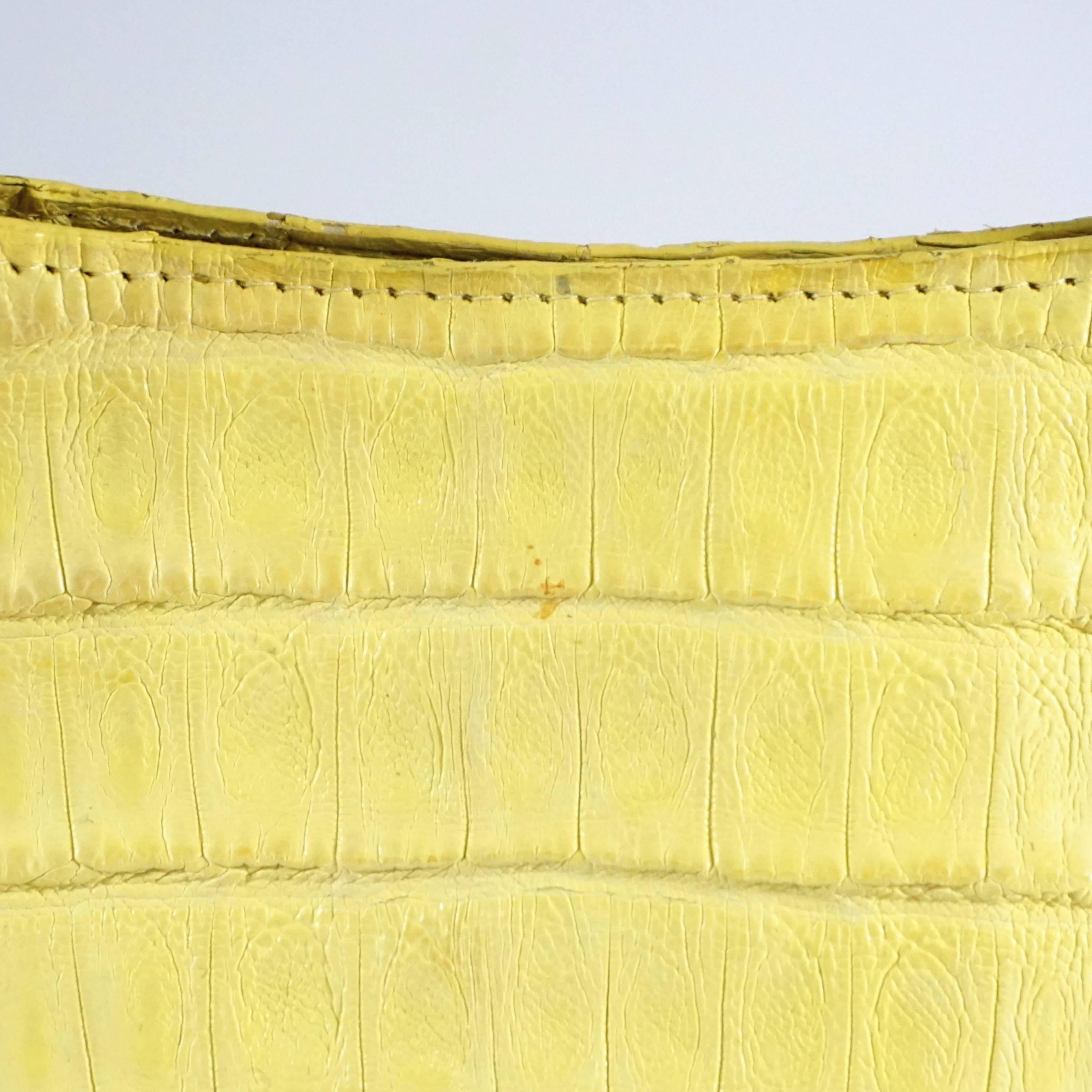 Nancy Gonzalez Yellow Crocodile Top Handle Bag 3