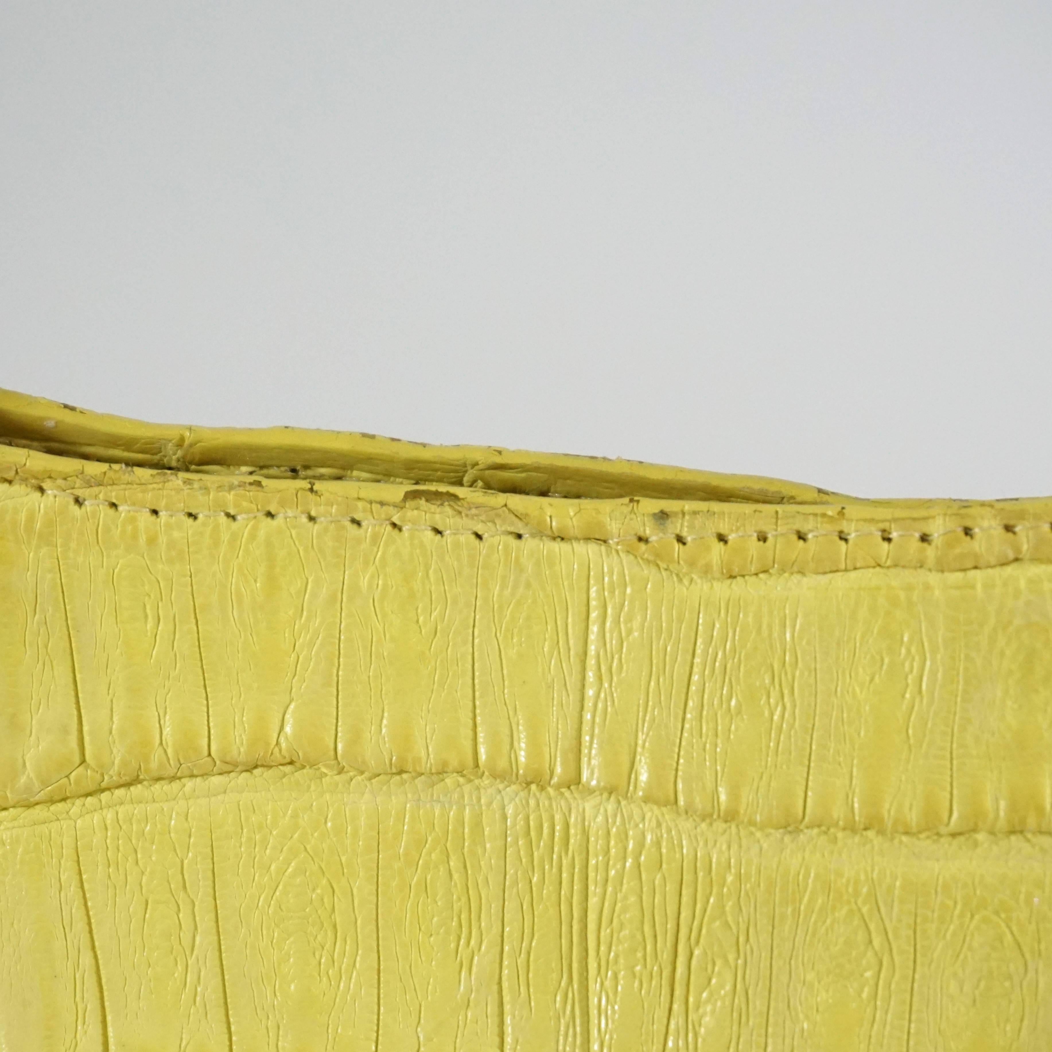 Nancy Gonzalez Yellow Crocodile Top Handle Bag 4