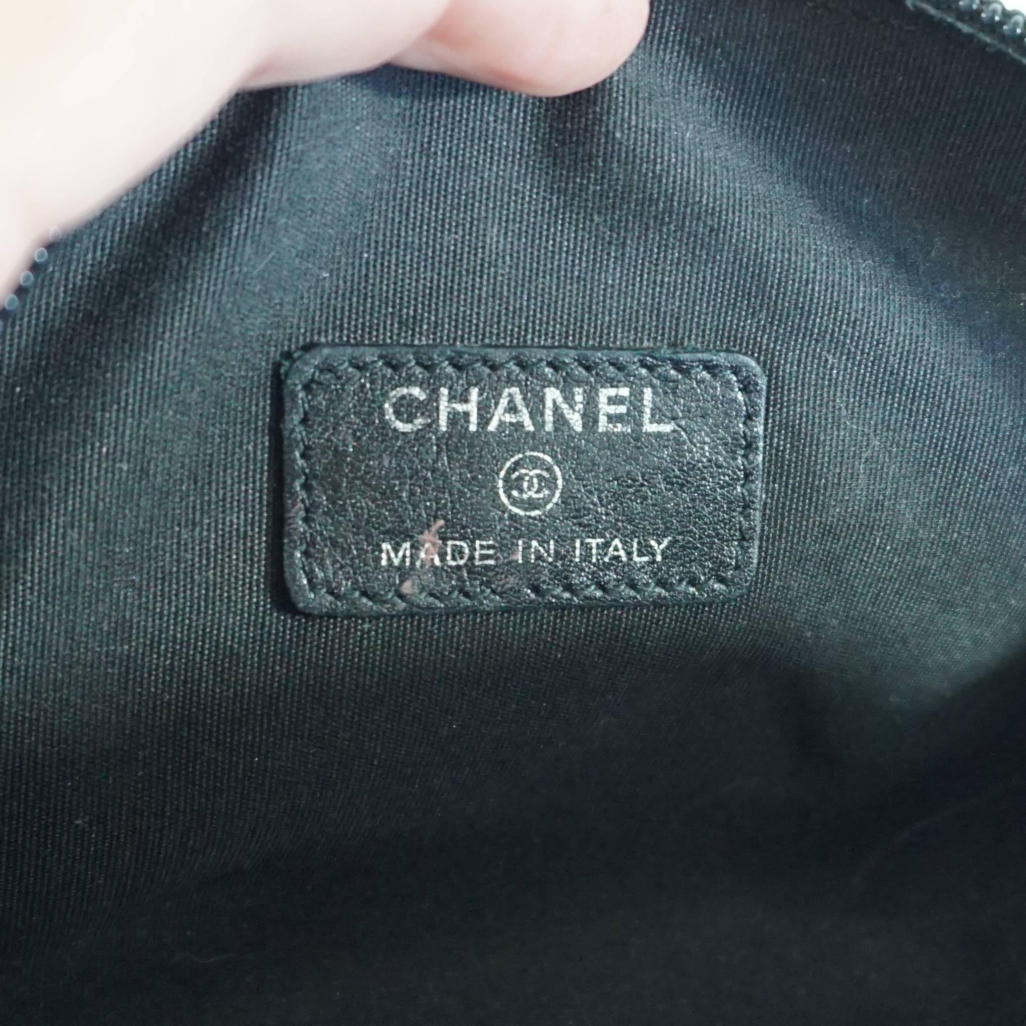 Chanel Black Caviar Leather Make-Up Case  2