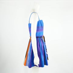 Valentino Blue and Multi Print Dress with Pockets - 42