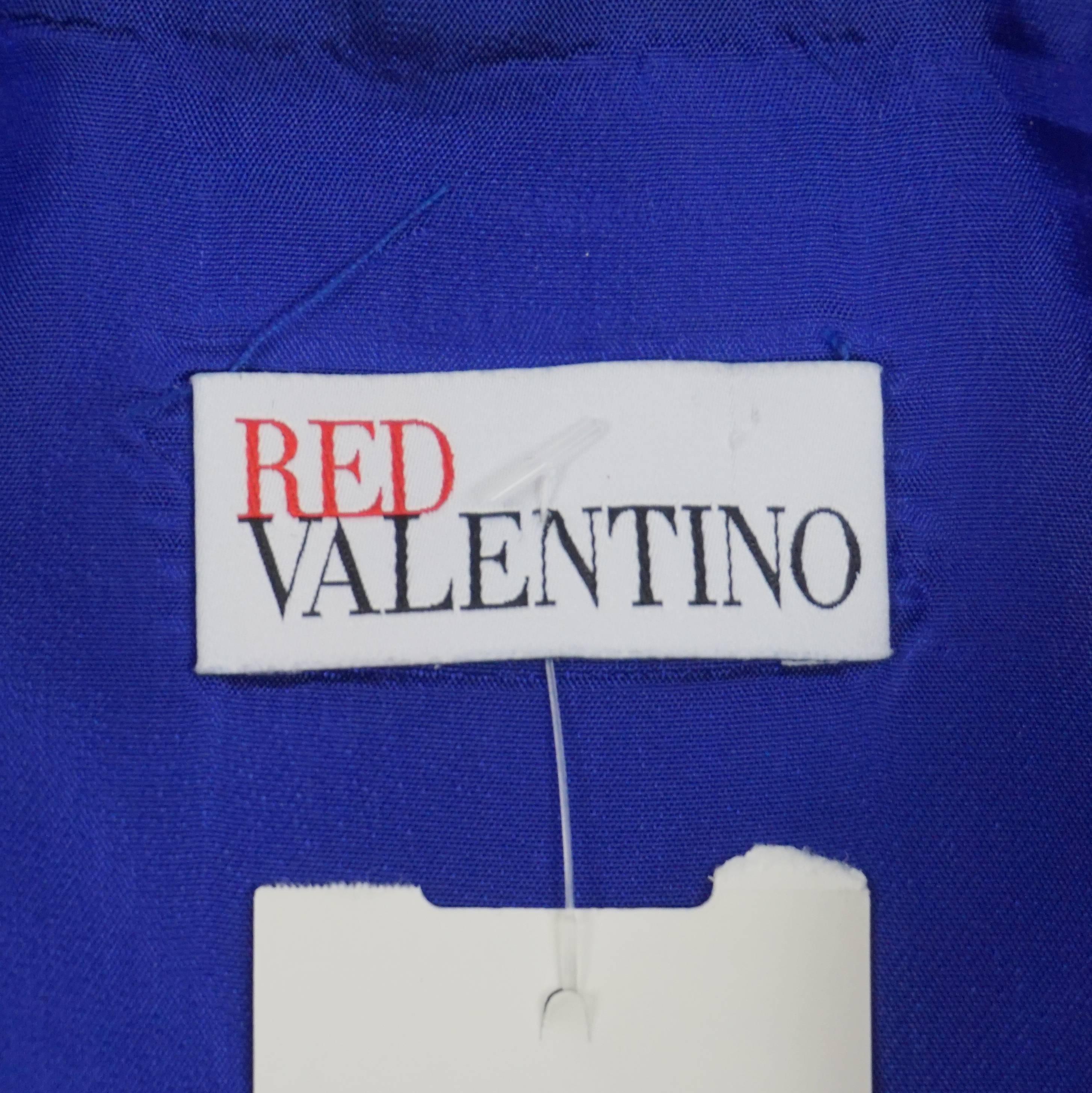 Valentino - Robe bleue et multi-imprimés avec poches - 42 Excellent état - En vente à West Palm Beach, FL