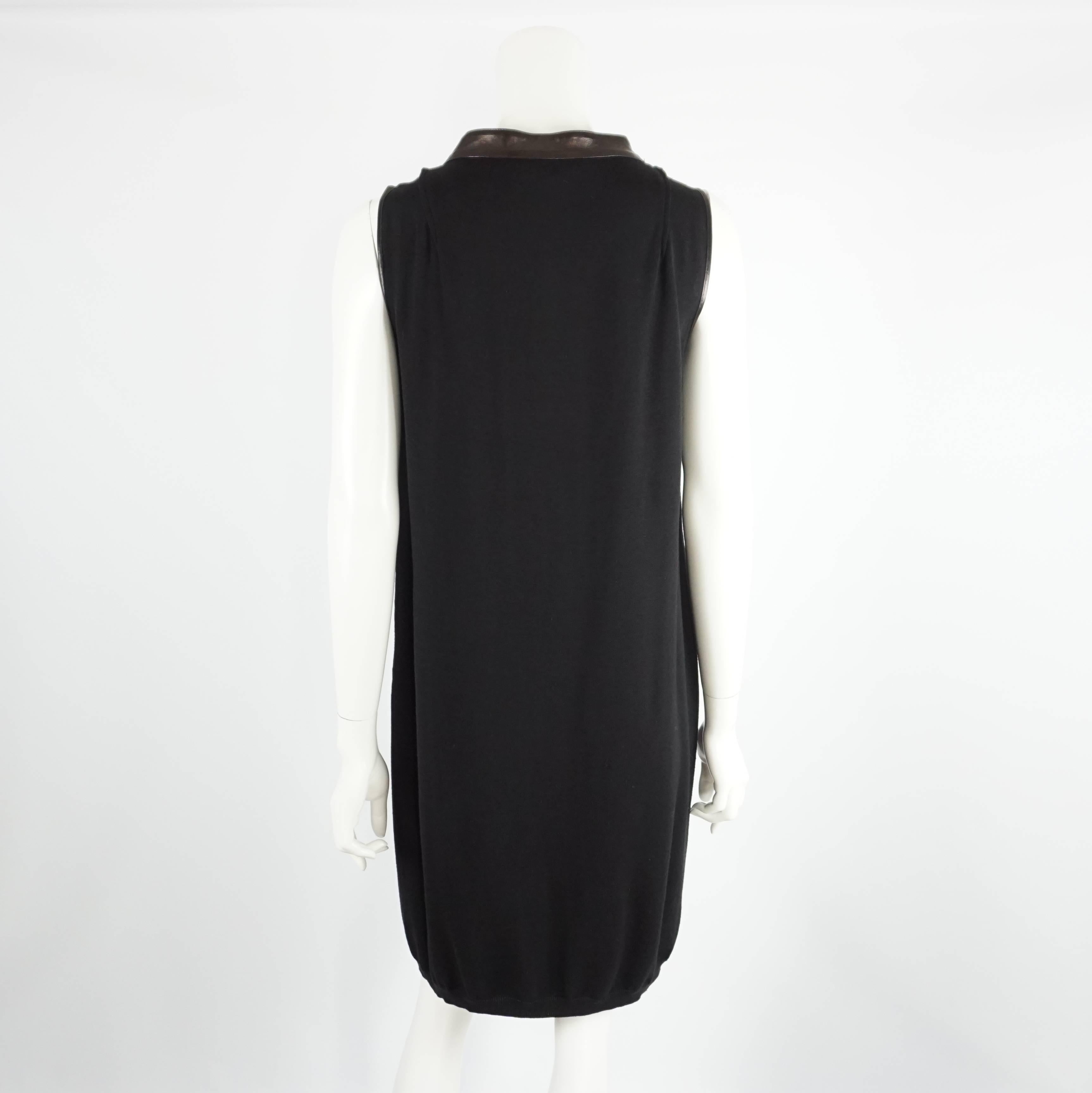 black wool shift dress