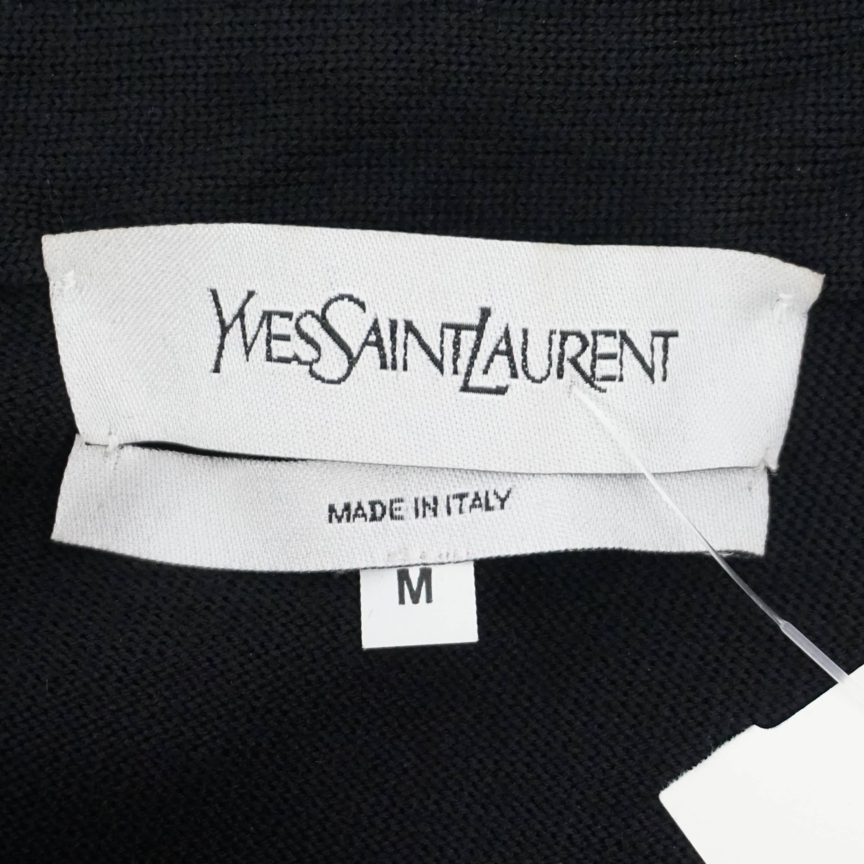 Women's or Men's Yves Saint Laurent Black Wool Knit Sleeveless Shift Dress - M For Sale