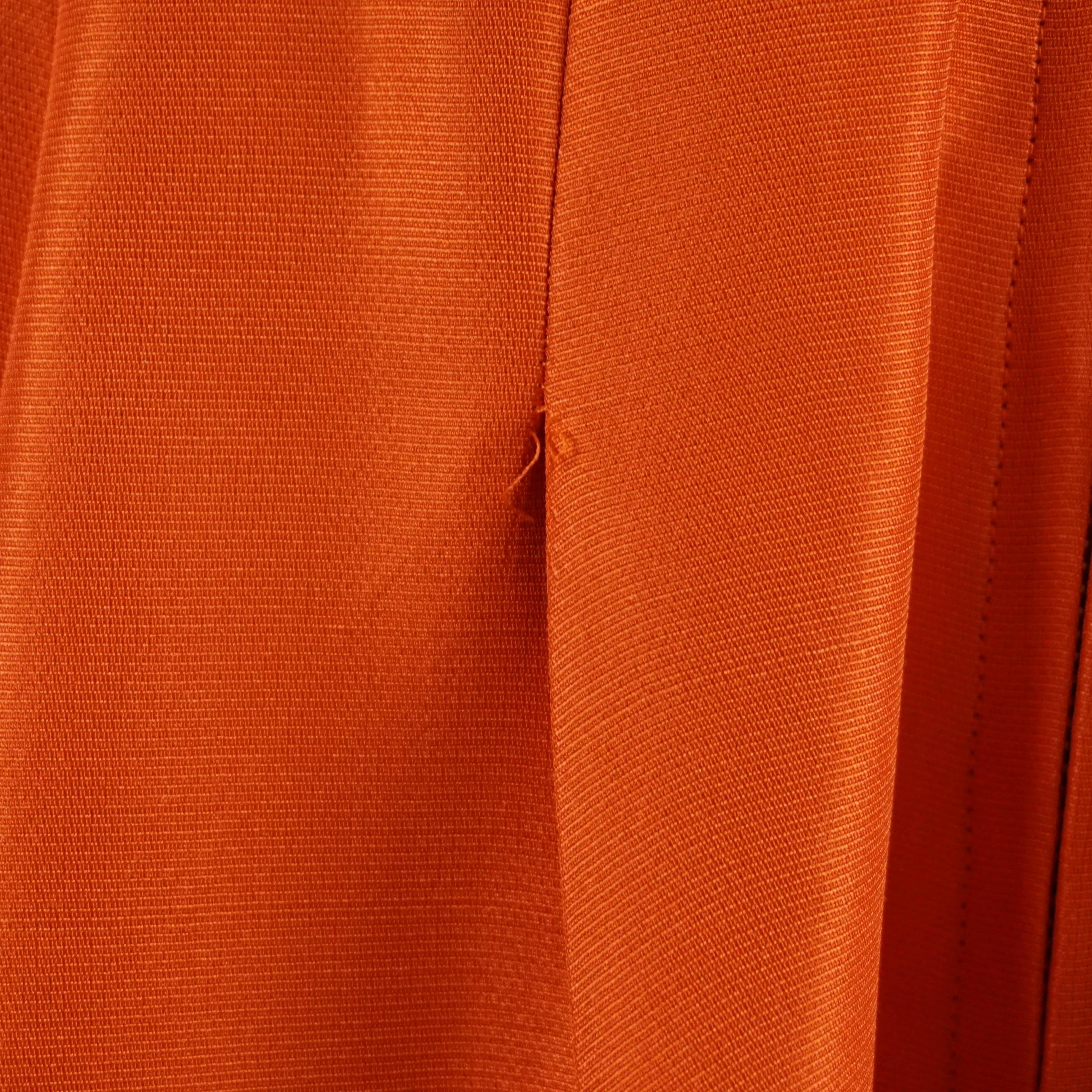 Ralph Lauren Purple Label Orange Long Sleeve Silk Dress - 8 In Excellent Condition For Sale In West Palm Beach, FL
