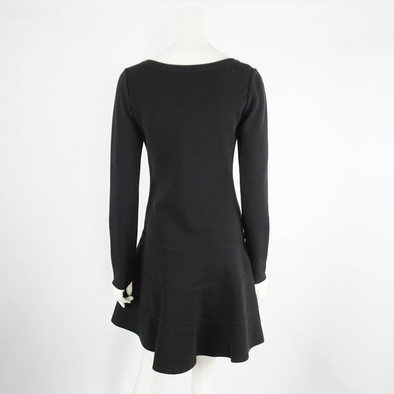 Alaia Black Knit Long Sleeve Dress - L For Sale at 1stDibs