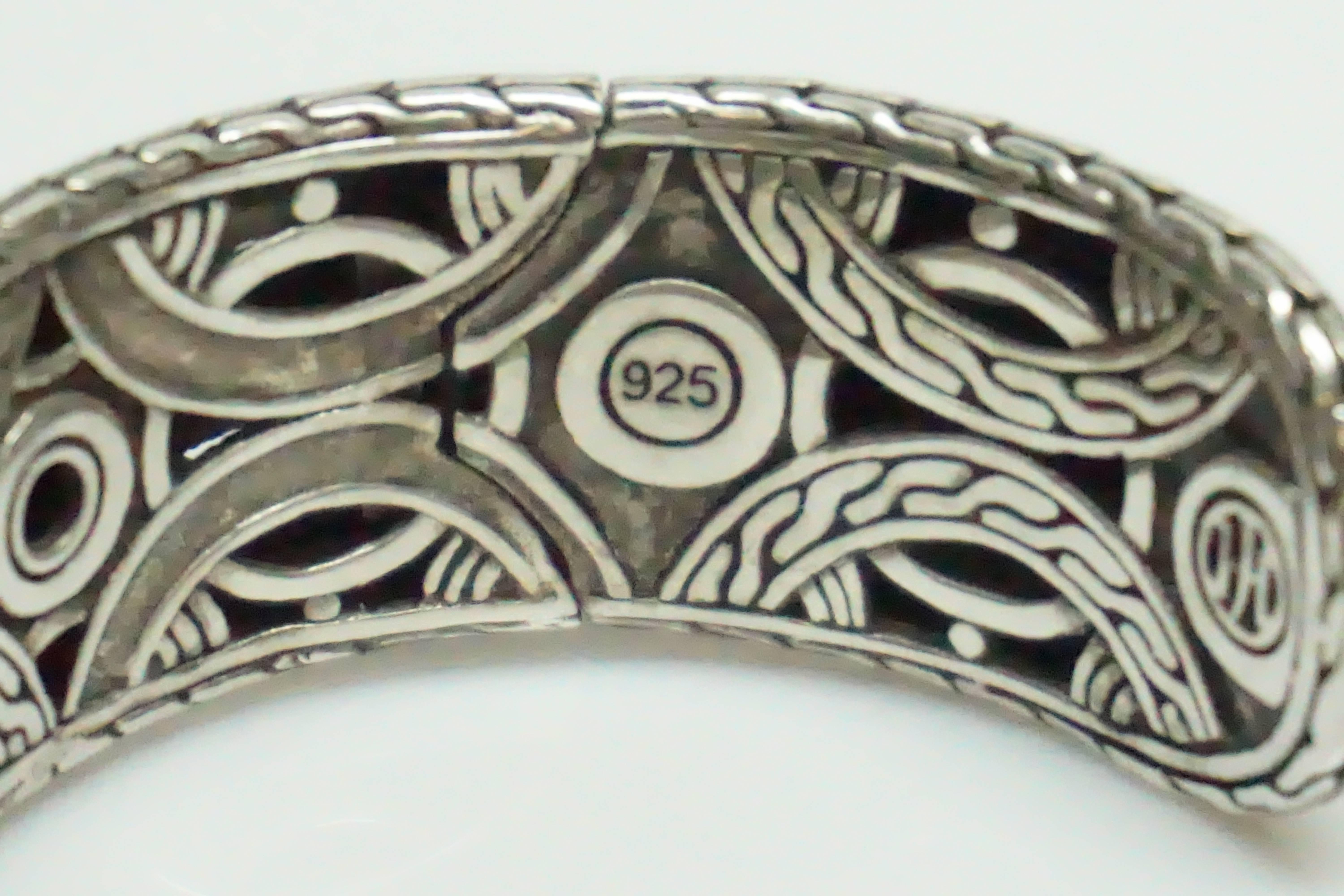 John Hardy Sterling Silver and Turq/Blue Enamel Bracelet with Blue Topaz In Excellent Condition In West Palm Beach, FL