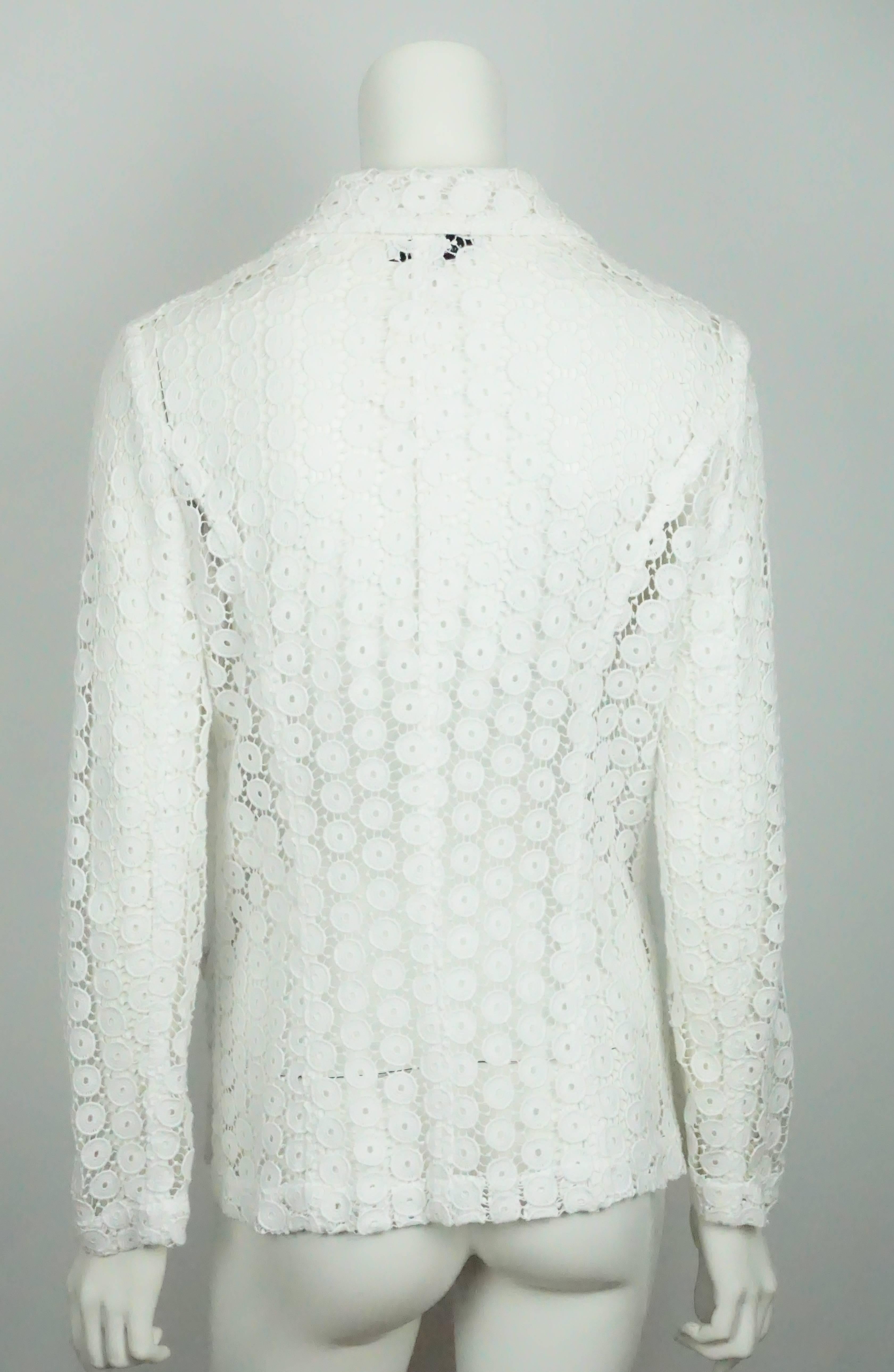 Anne Fontaine White Lace Jacket - 40 For Sale at 1stDibs | lace jacket ...