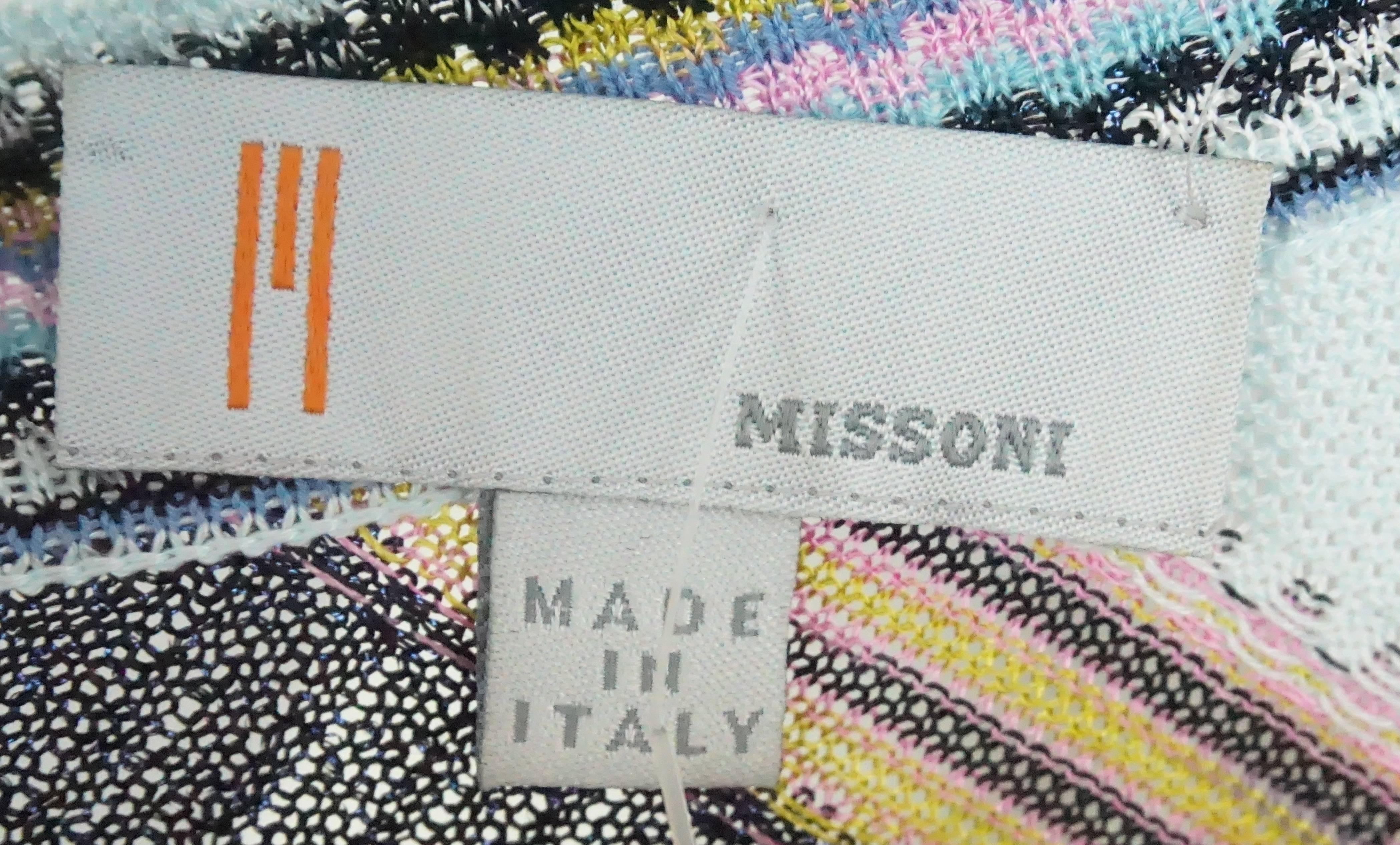 M Missoni Multi Knit V Neck Sleeveless Top - 42 1