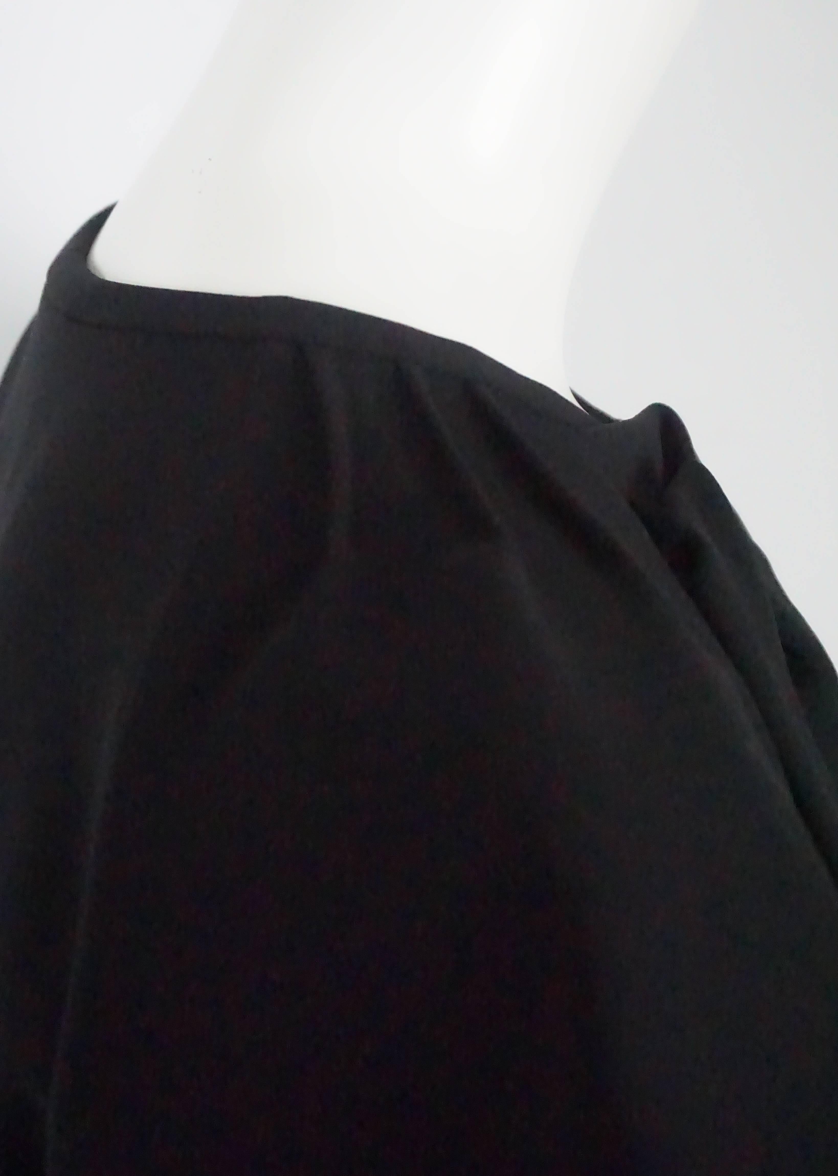 Valentino Black Short Sleeve Dress w/ Rose Detail - 8 2