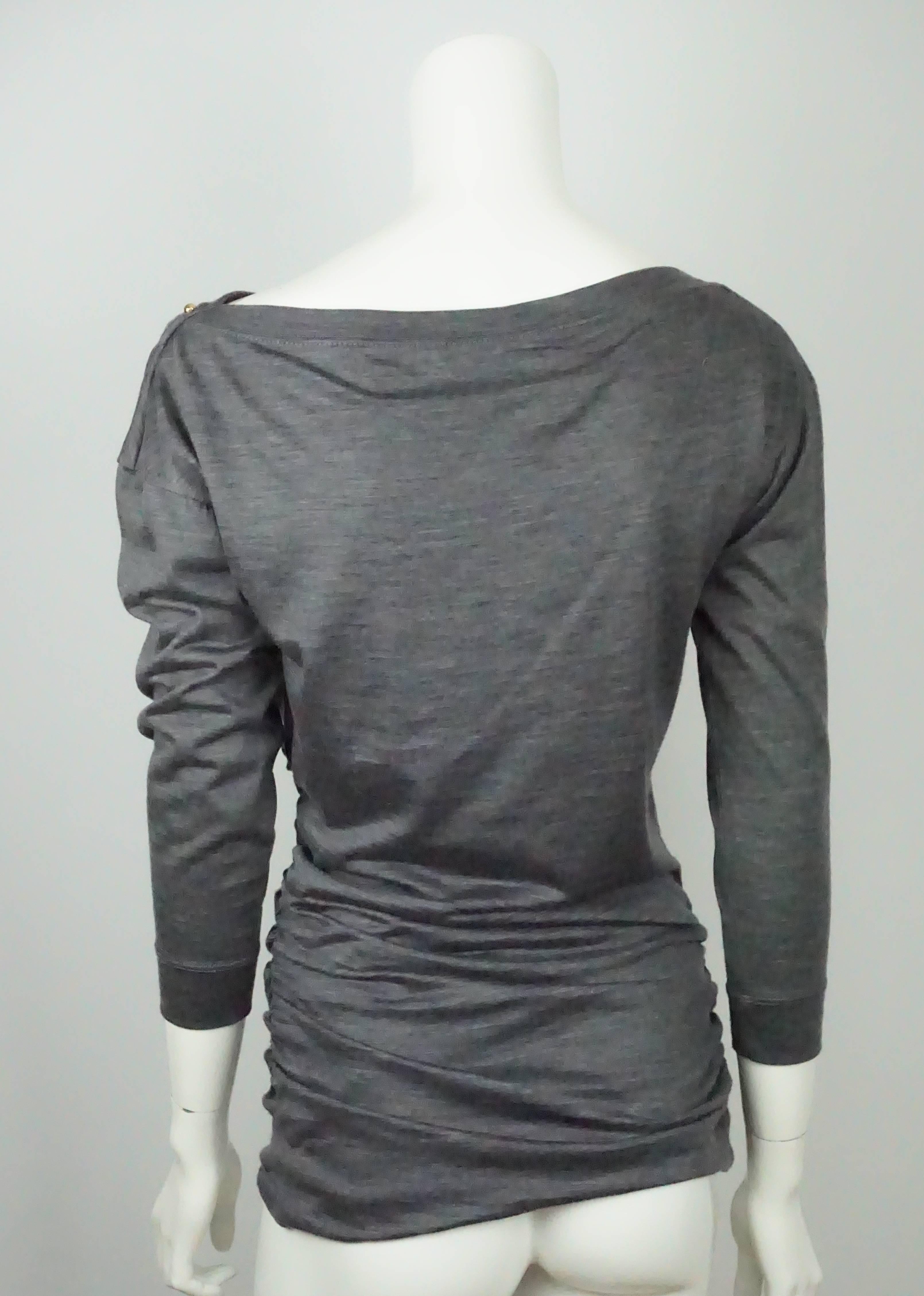 Camiseta de manga larga de mezcla de lana y carbón Louis Vuitton - Mediana Negro en venta