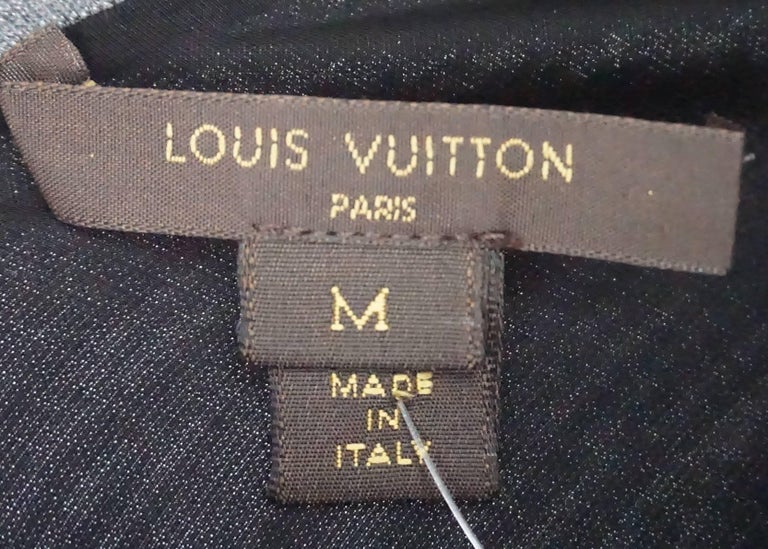 Louis Vuitton Charcoal Wool Blend Long Sleeve Top - Medium For Sale at ...