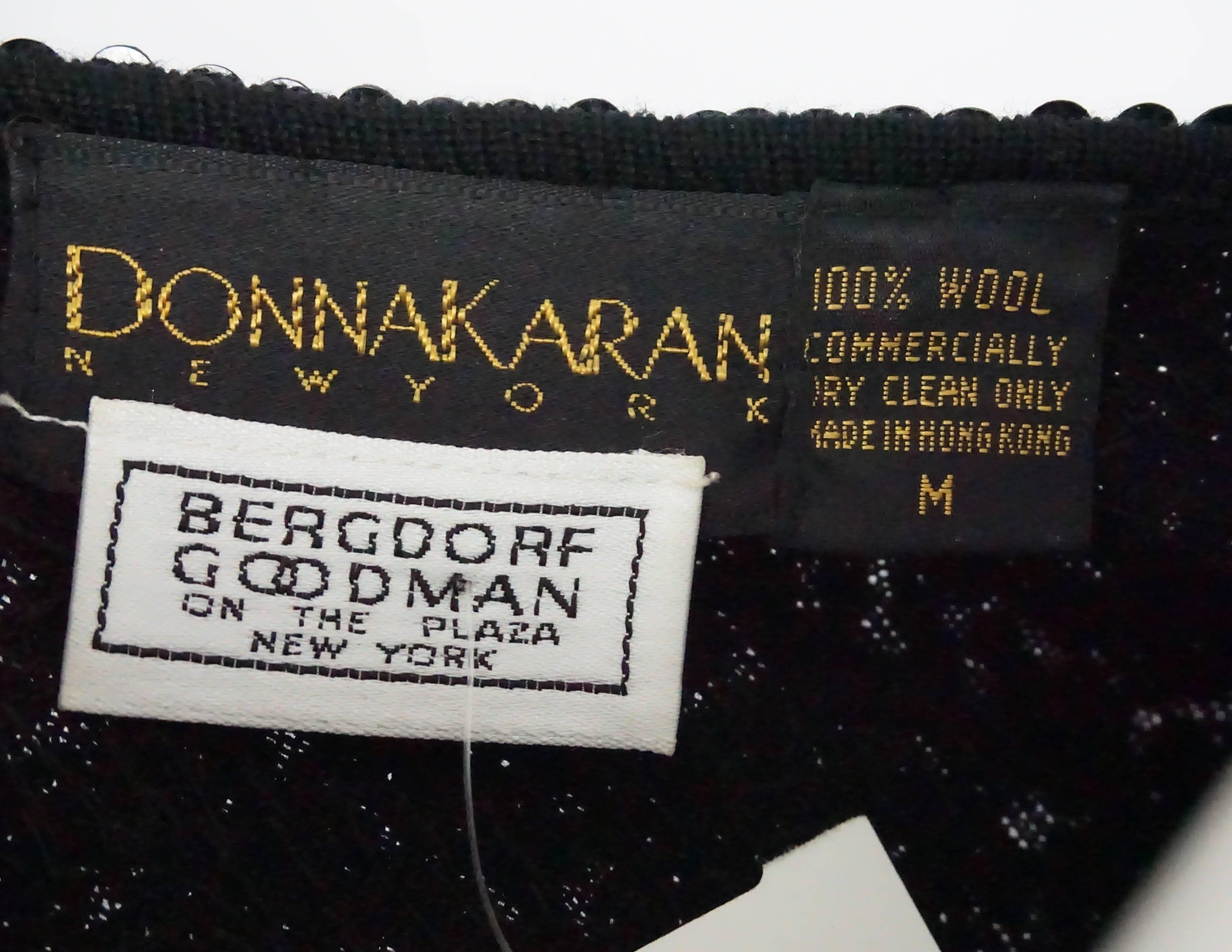 Donna Karan Black Sequin Bodysuit, circa 1980s In Good Condition In West Palm Beach, FL