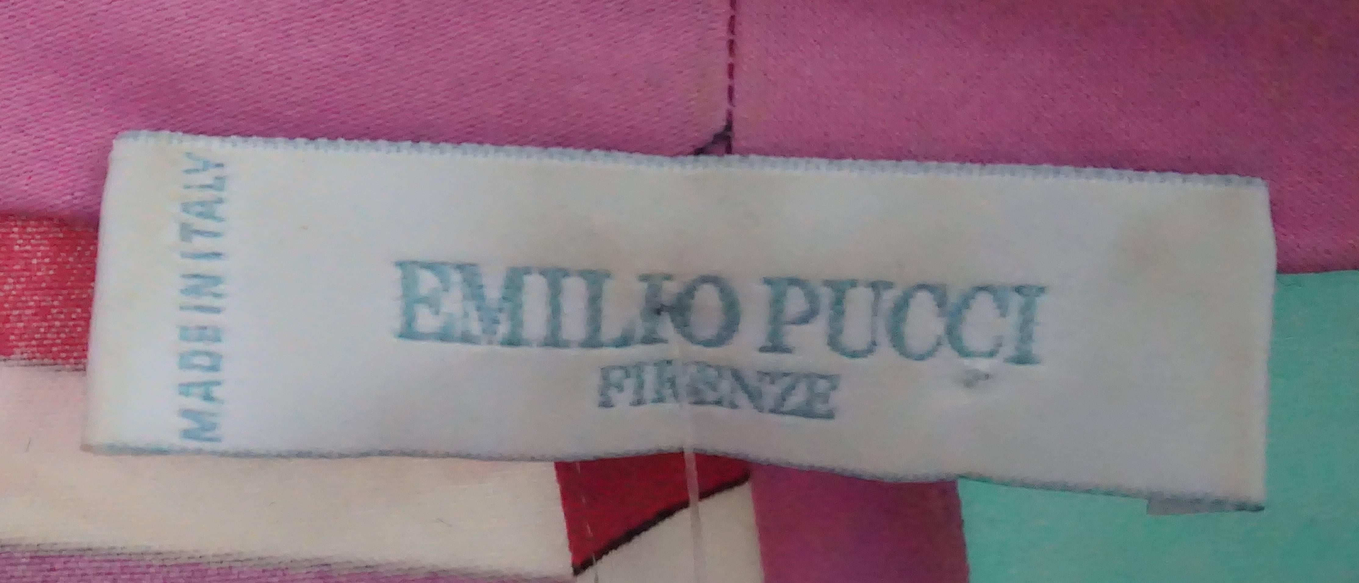 Orange Emilio Pucci Multi Color Cotton Short Sleeve Shirt Dress 