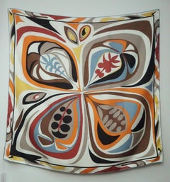 Emilio Pucci Blue, Brown, Orange and Yellow Scarf - NWT