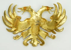 Christopher Ross Gold Two Headed Bird Belt Buckle - Circa 1983