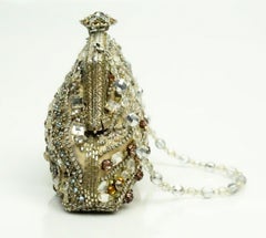 Larisa Barrera Gold and Metallic Jeweled Evening Bag