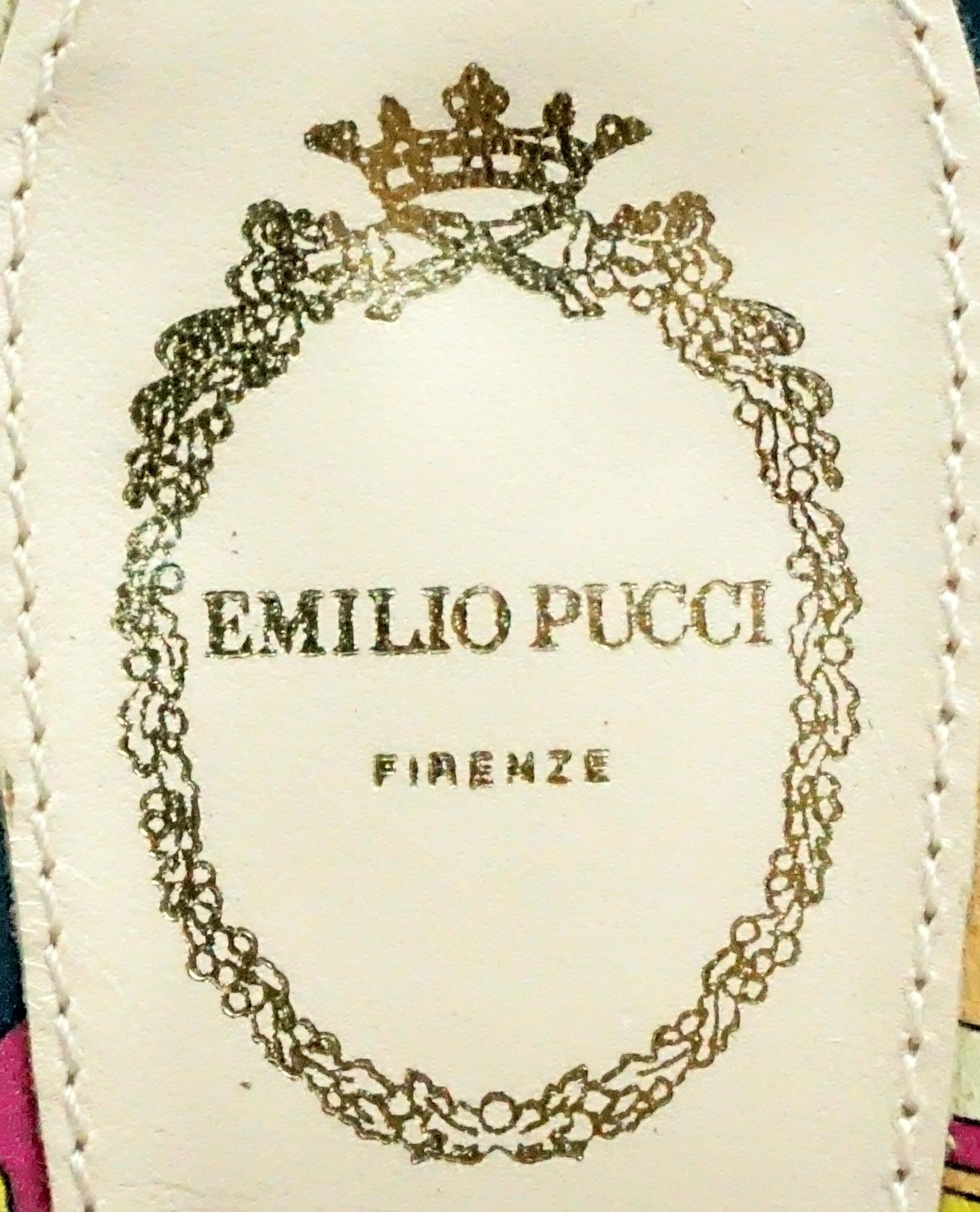 Emilio Pucci Multi Printed Leather Slingbacks - 36 1