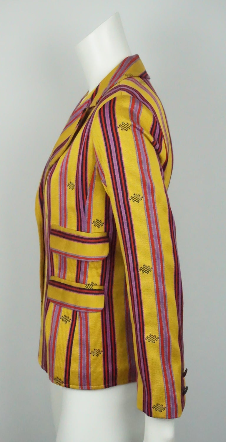 Todd Oldham Mustard and Multi Color Aztec Vintage Jacket - 6 - Circa 90 ...