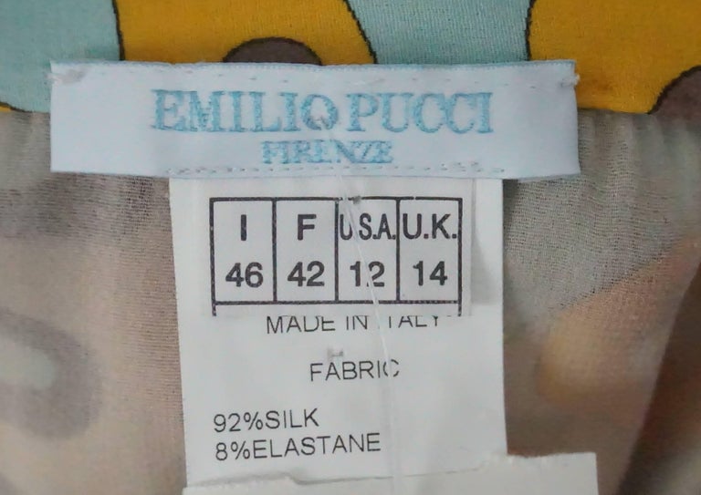 Emilio Pucci Multi Color Silk Chiffon Skirt For Sale at 1stdibs