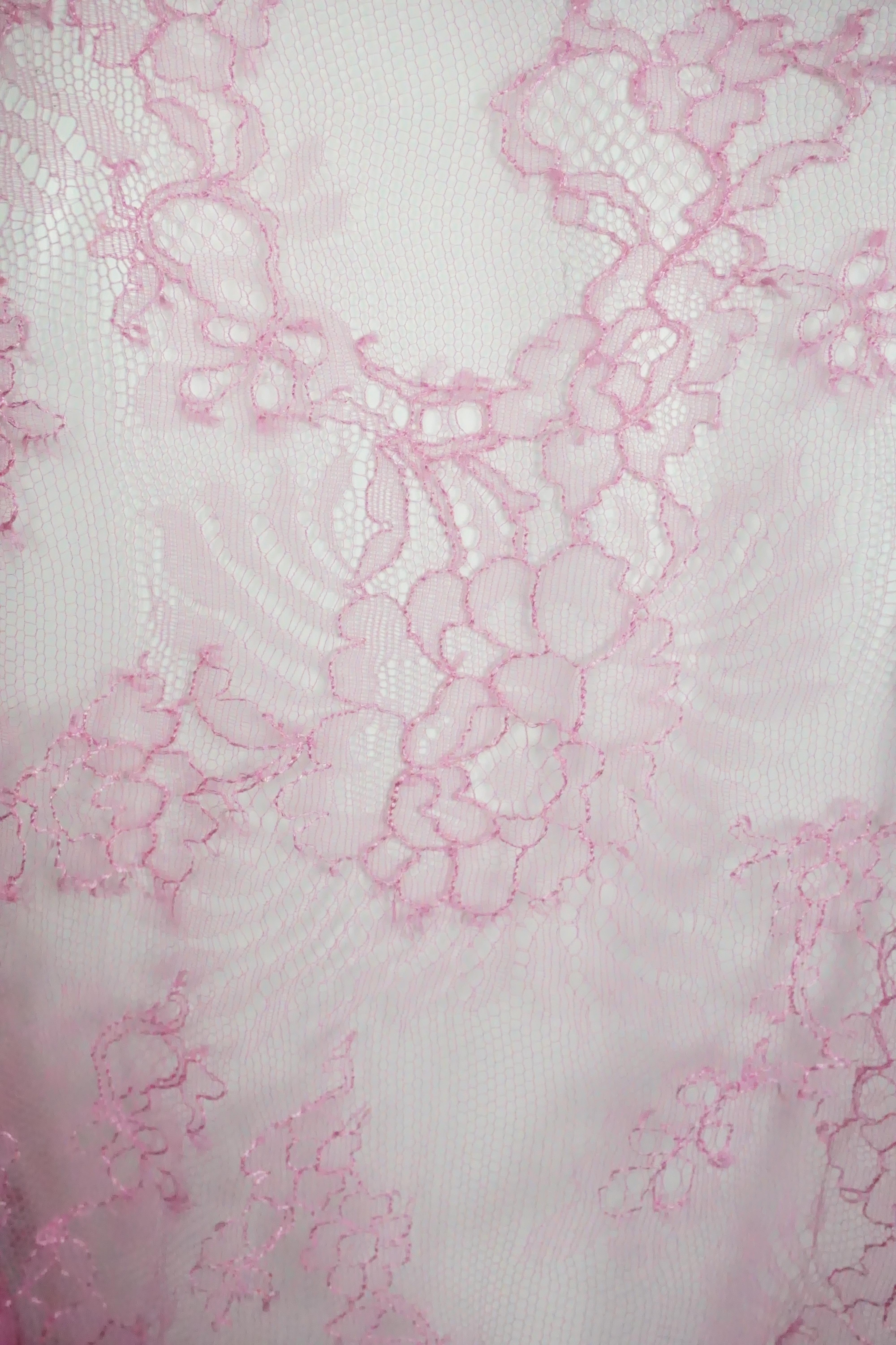 Valentino Neon Pink Lace Sheer w/ Cotton Trim Cardigan - Small In Excellent Condition In West Palm Beach, FL