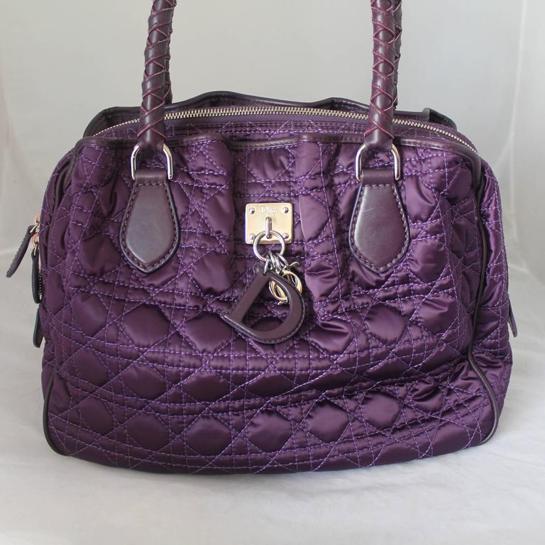Christian Dior Purple Quilted Fabric Bag with Hanging Charms SHW at 1stDibs