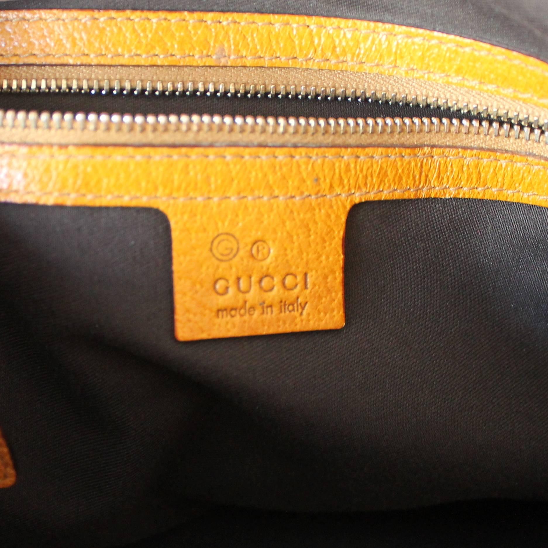 Gucci Multi Color Raised Needle Point Bag with Mustard Leather Trim 1