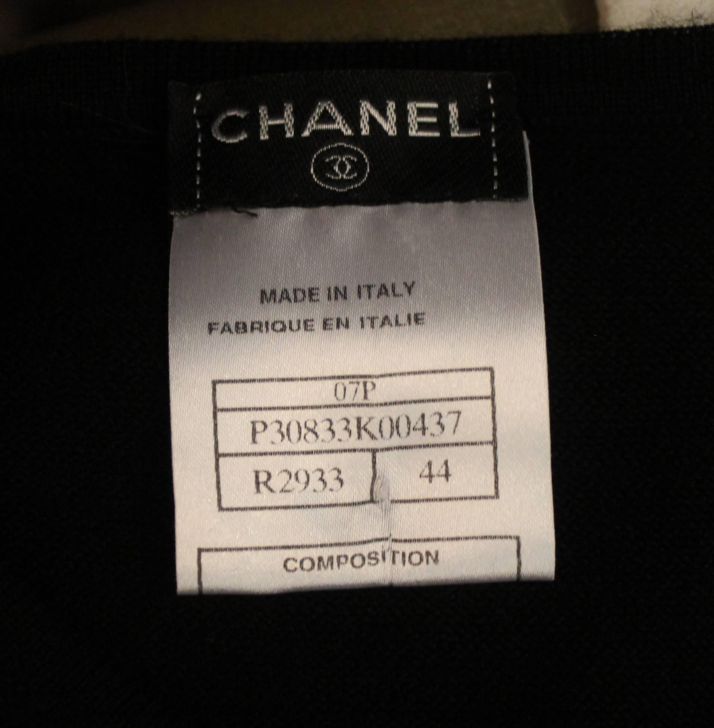 Chanel 2007 Black Cashmere & Silk Top w/ Bow & Chain Detail - 40  4
