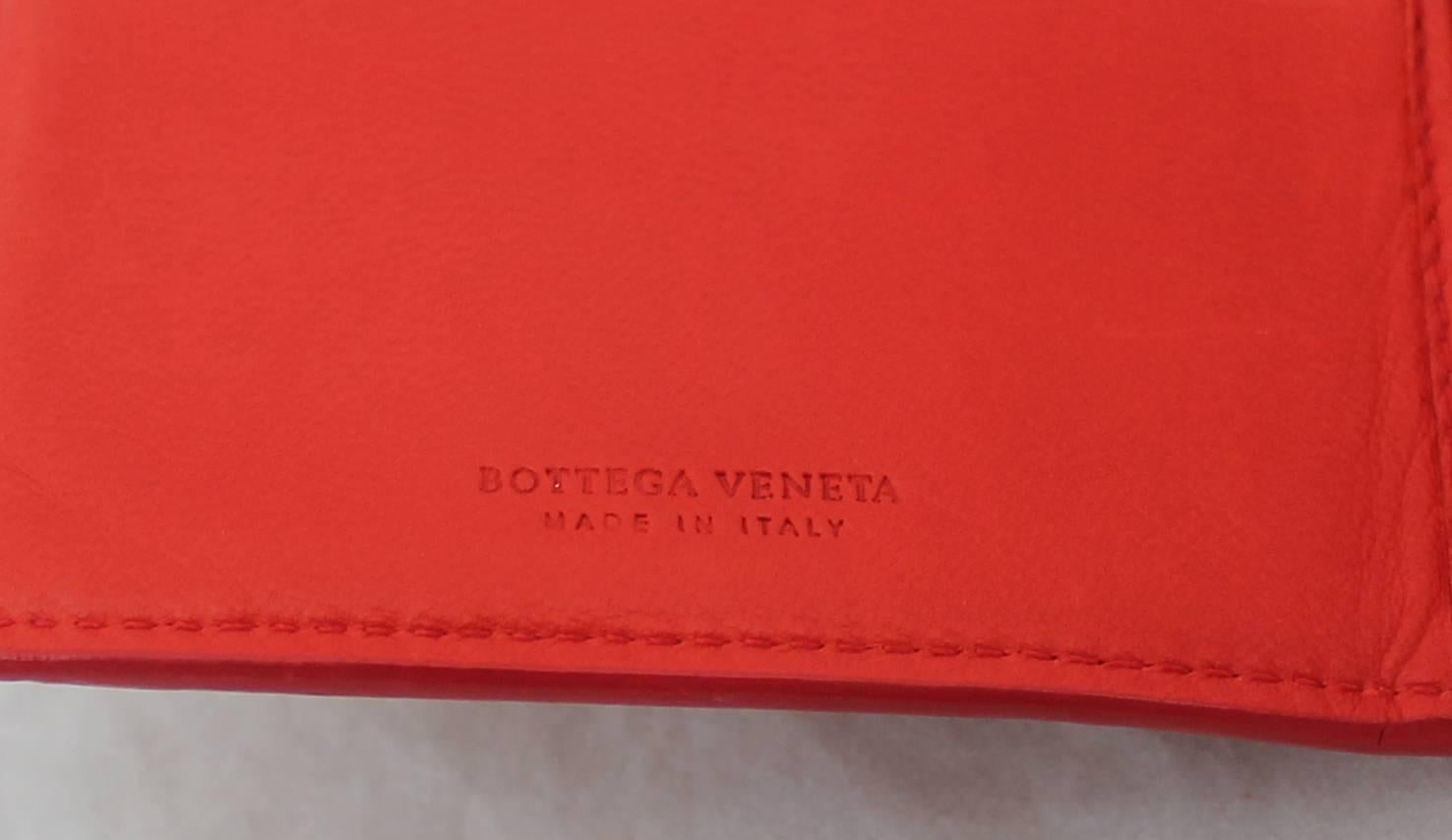 Bottega Veneta Red Woven Leather Wallet 2