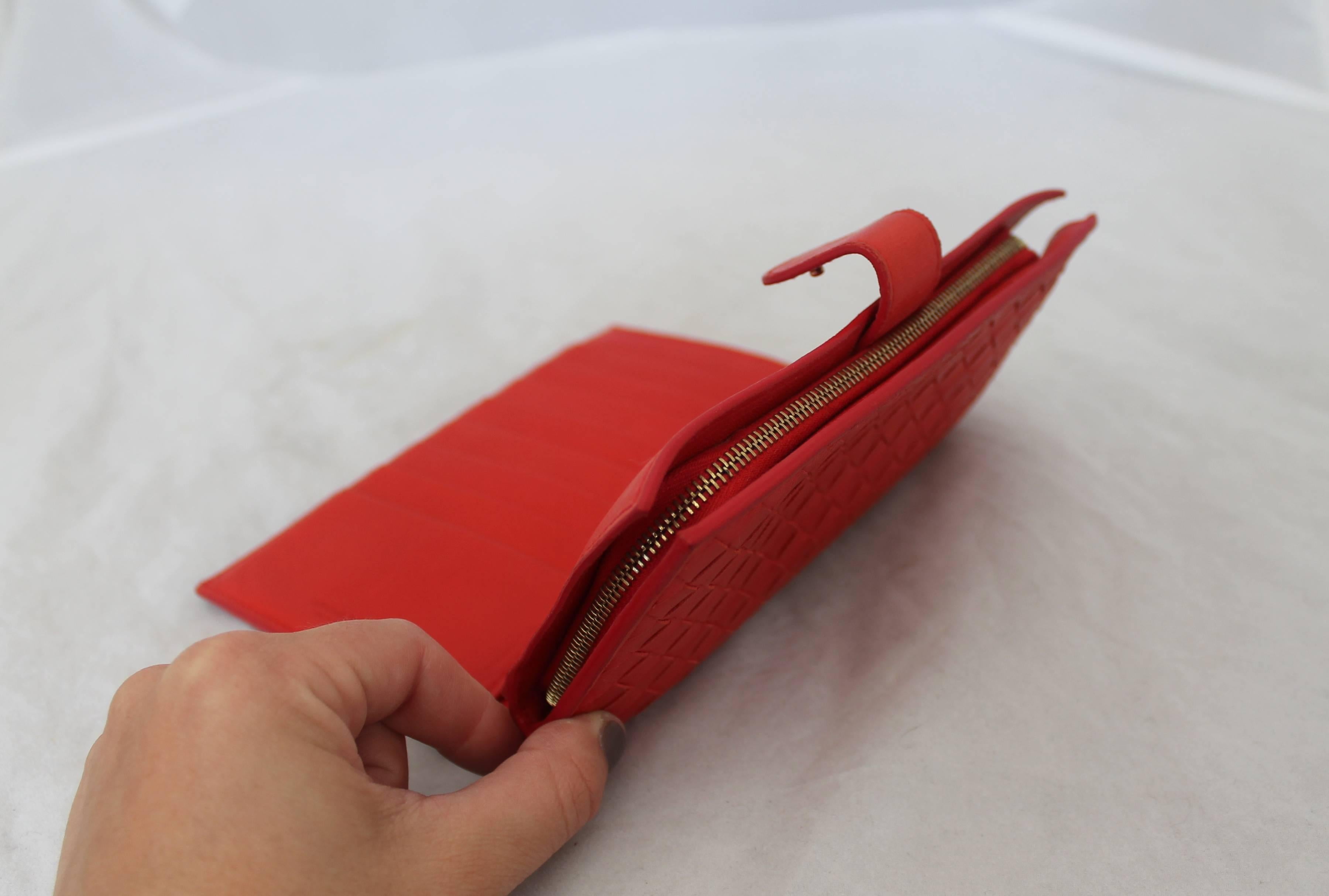 Bottega Veneta Red Woven Leather Wallet 4