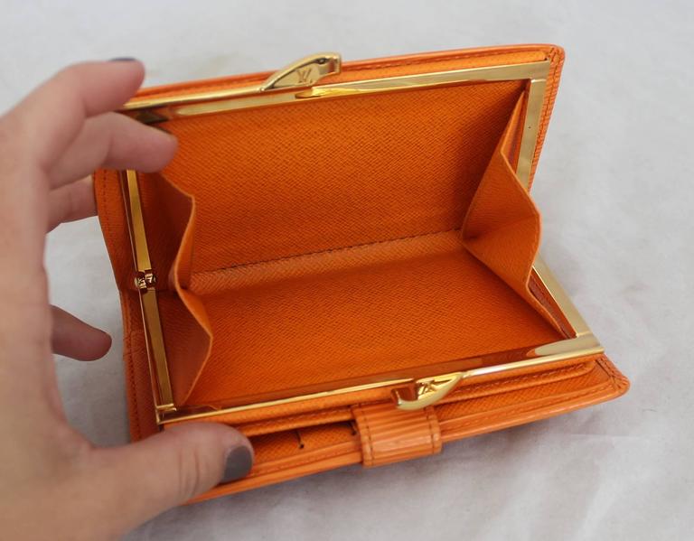 Louis Vuitton Orange Epileather Wallet with Coin Purse Section at 1stdibs