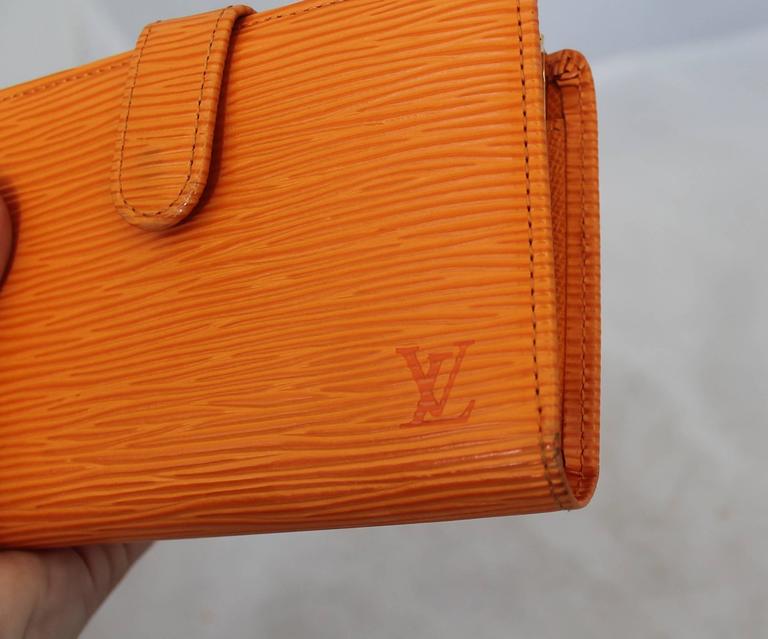 Louis Vuitton Orange Epileather Wallet with Coin Purse Section at 1stdibs