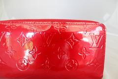 Louis Vuitton Red Shimmer Monogram Patent Wallet GHW