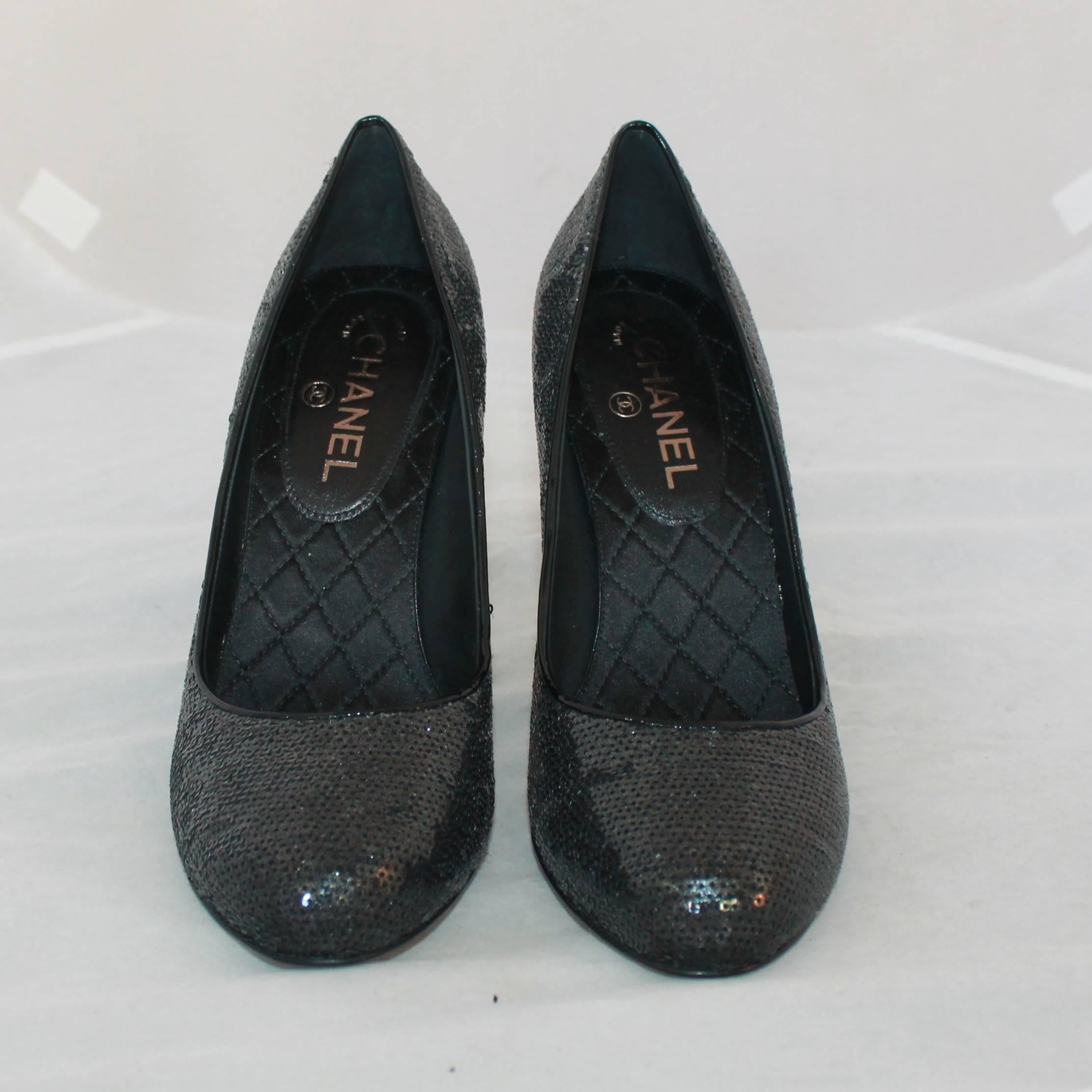 black sequin shoes