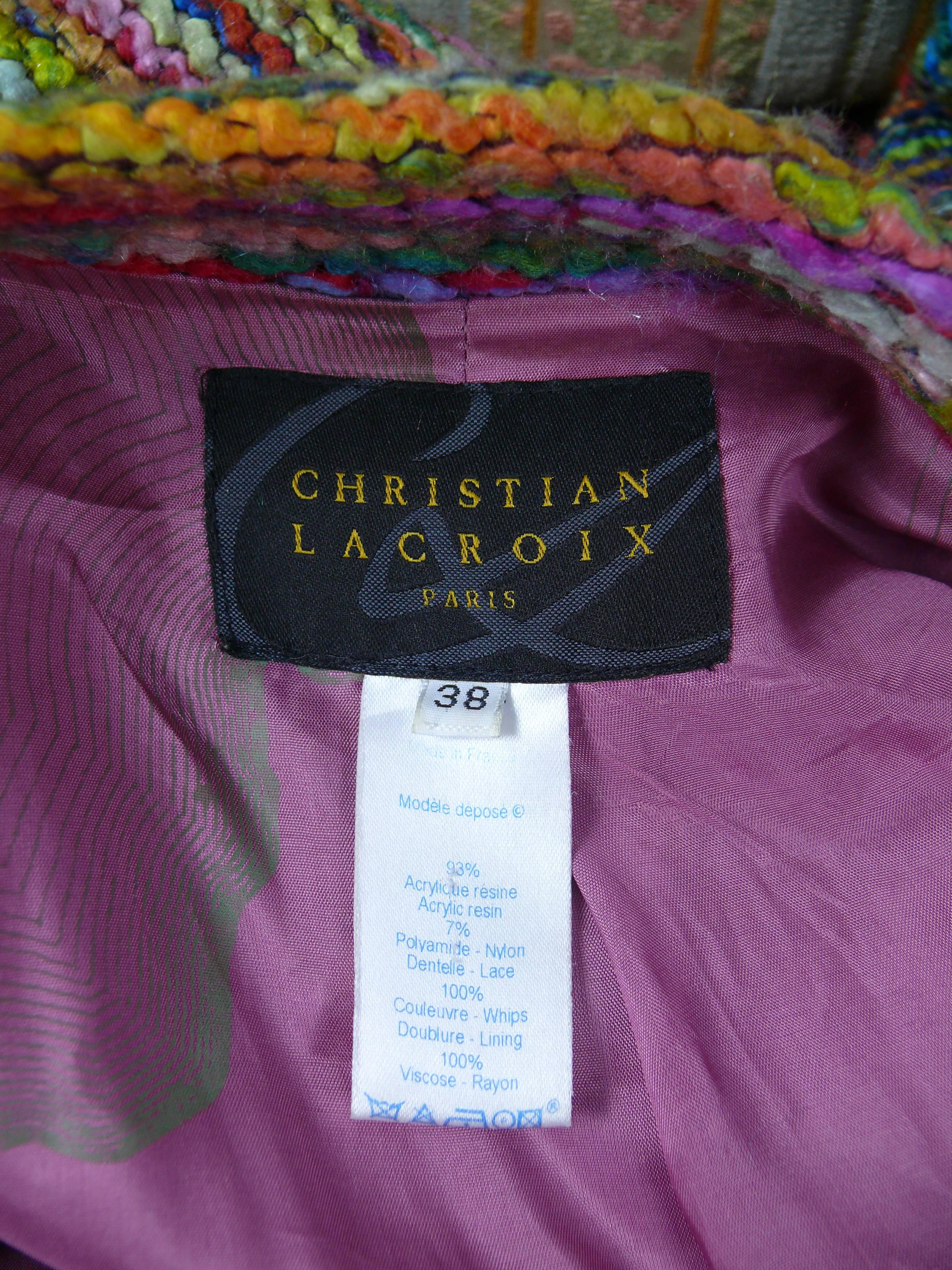 Christian Lacroix Vintage Rainbow Coat and Stole 3